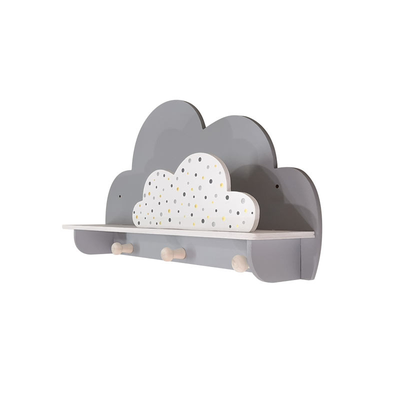 شلف دیواری اتاق کودک طرح ابر مدل MKids52-Gray