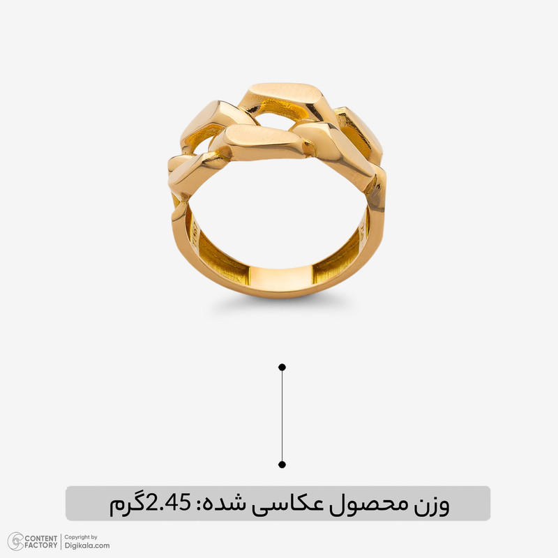 انگشتر طلا 18 عیار زنانه با طرح کارتیه طلای صداقت مدل AN-CS2  - 9