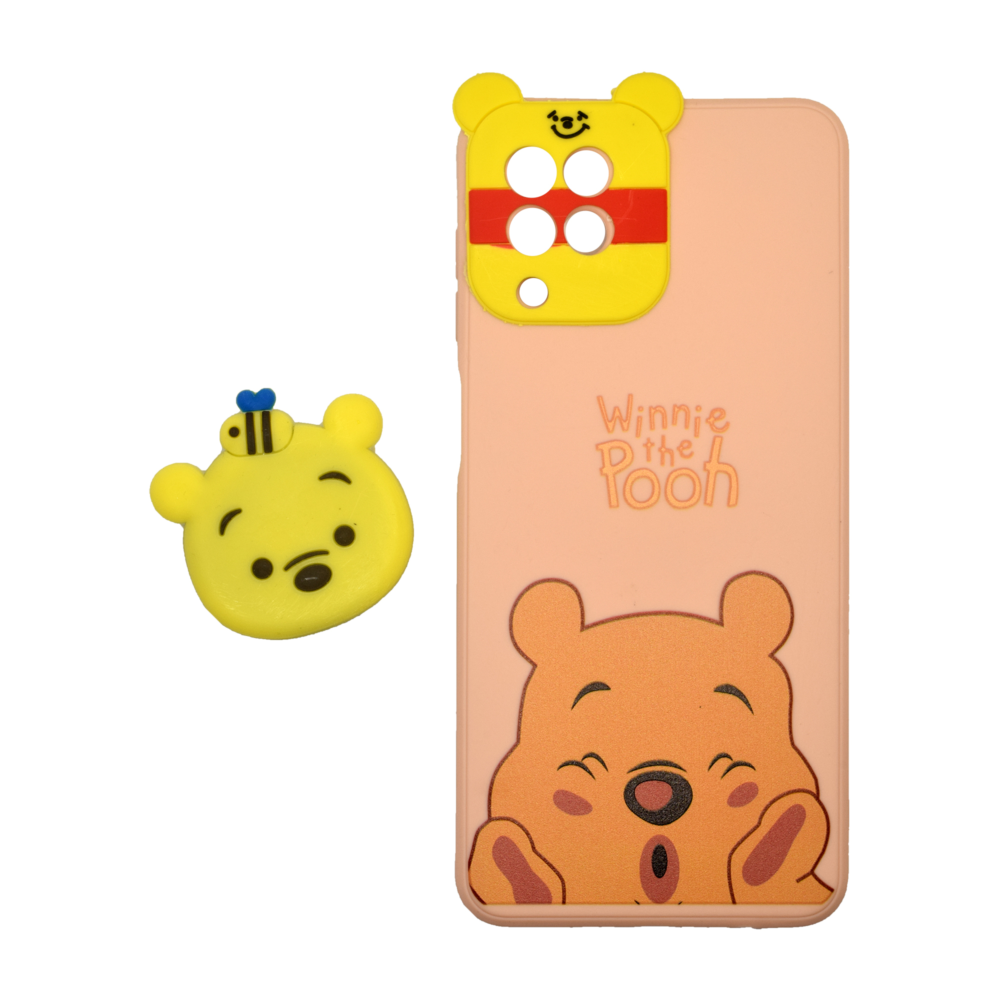 راهنمای خرید اینترنتی کاور طرح عروسکی مدل Pooh مناسب برای گوشی موبایل سامسونگ Galaxy M32 4G به همراه پاپ سوکت
