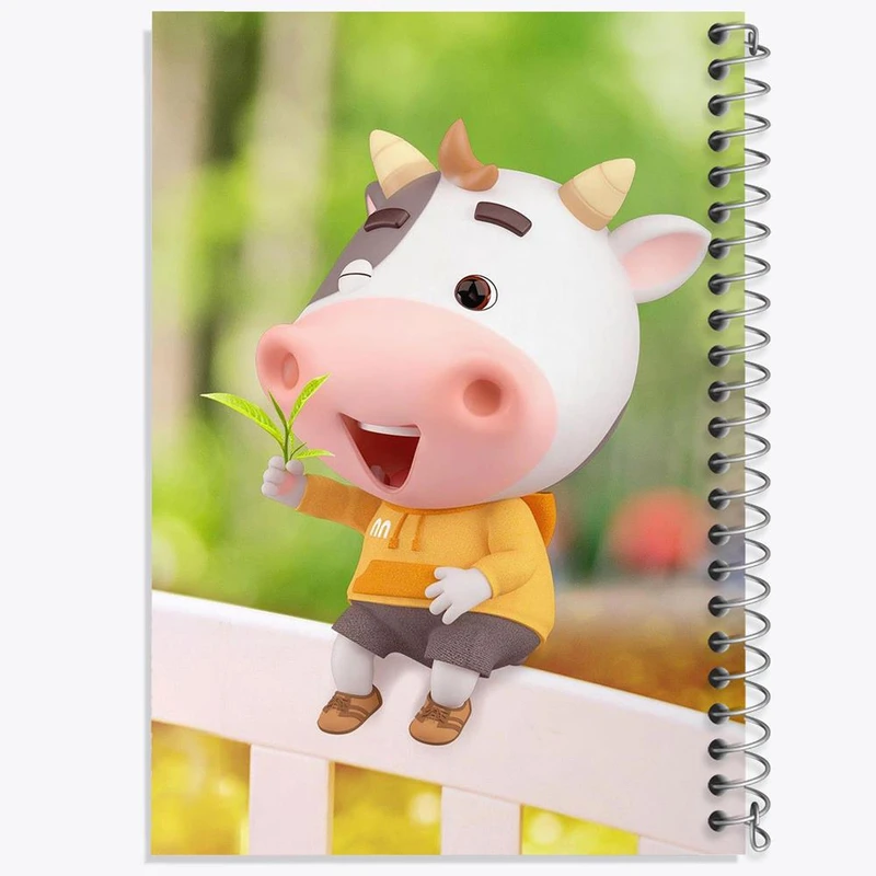 دفتر مشق 50 برگ خندالو مدل گاو کد 3402