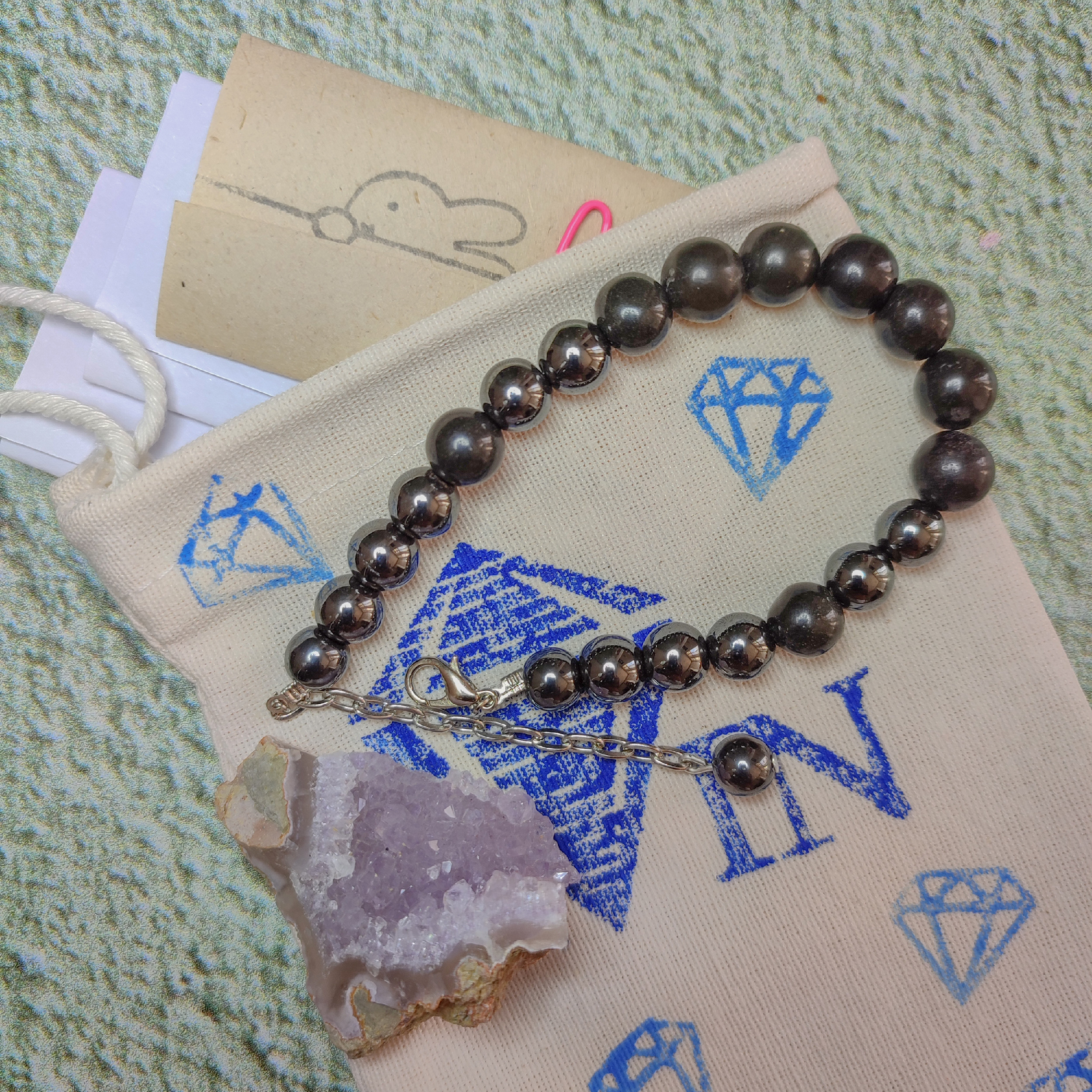 دستبند زنانه مدل اونیکس و حدید طبیعی 375