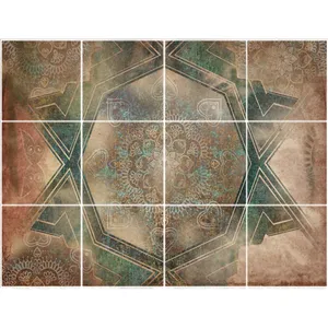 تایل سقفی آسمان مجازی طرح دایره اسلیمی کد 3D1771-12 سایز 60x60 سانتی متر مجموعه 12عددی