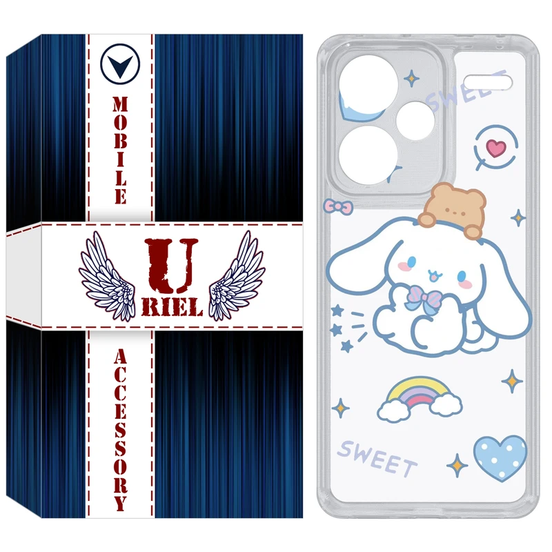 کاور یوریل مدل Clear کد 24 طرح خرگوش بامزه مناسب برای گوشی موبایل شیائومی Redmi Note 13 Pro Plus