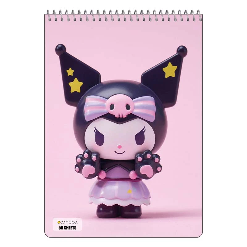 دفتر نقاشی 50 برگ سیمی کارنیکا طرح مای ملودی و کورومی My Melody & Kuromi کد 96150