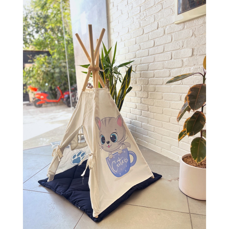 جای خواب سگ و گربه مدل چادر سرخپوستی کد 023