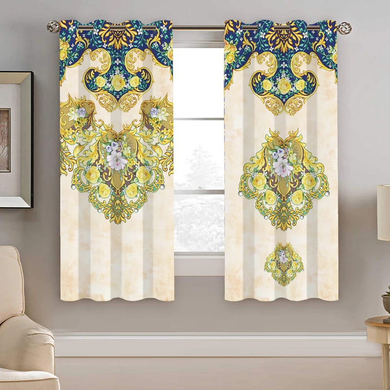 پرده نیروانا طرح سنتی  مدل هازان کد 4870  سایز 140×200 سانتی متر