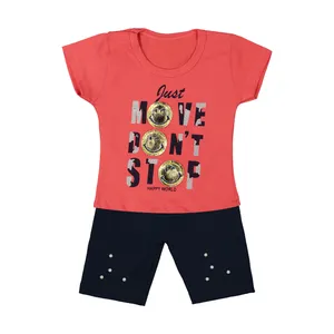 ست تی شرت و شلوارک نوزادی دخترانه کد 03