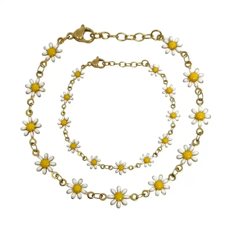 نیم ست زنانه مدل گل بابونه