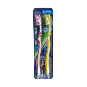 مسواک یورودونت مدل INTERDENTAL با برس متوسط بسته 2 عددی 