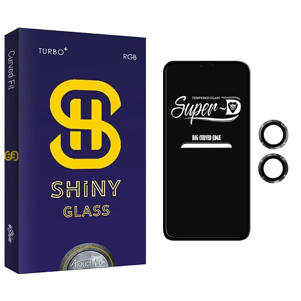 محافظ صفحه نمایش آتوچبو مدل Shiny SuperD مناسب برای گوشی موبایل اپل iPhone 12  به همراه محافظ لنز گوشی
