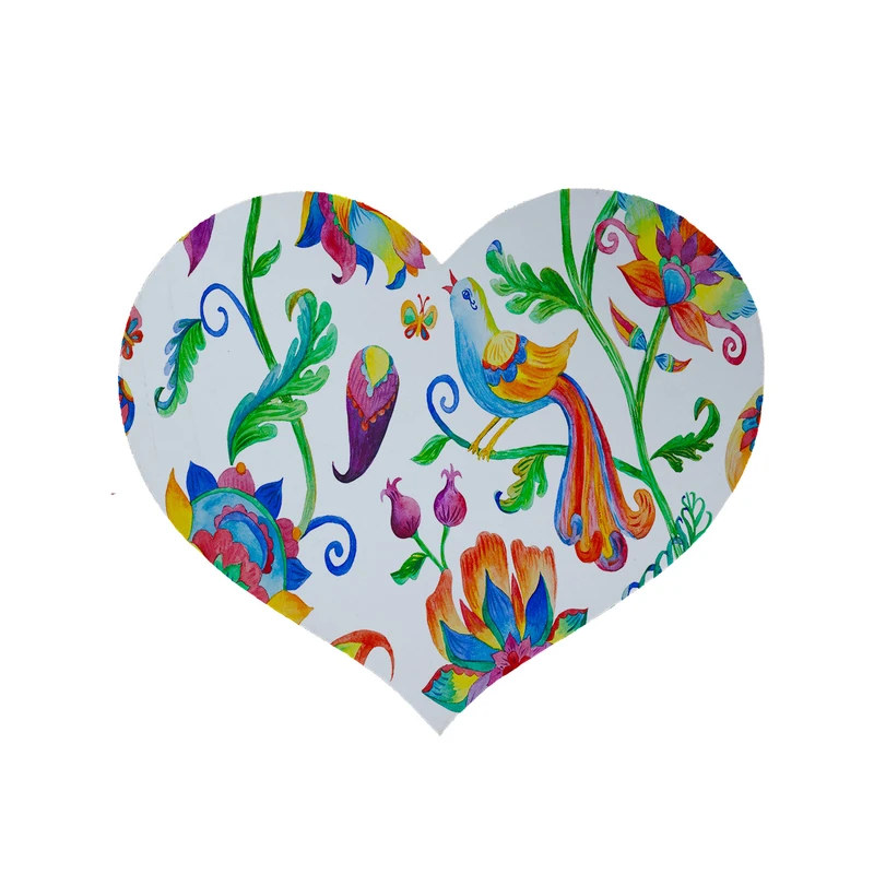 پادری مدل قلب طرح گل کد 6116 سایز 90x90 سانتی متر