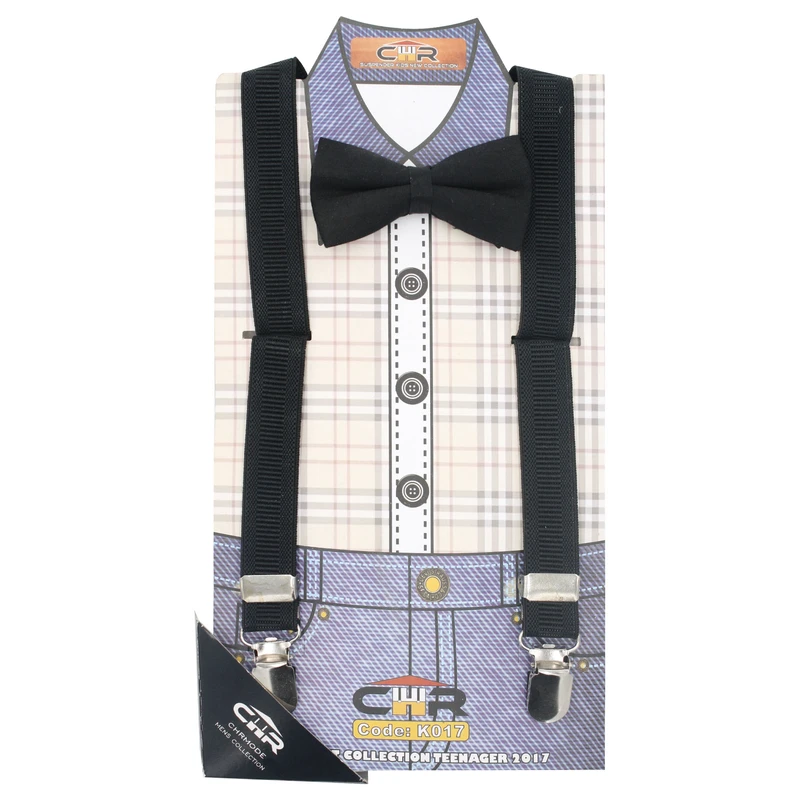 ست ساسبند و پاپیون پسرانه سی اچ آر مدل  KTIE019BKBK