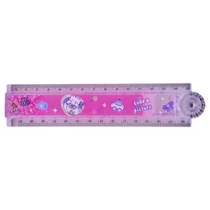 خط‌کش 30 سانتی‌متری مدل آکواریومی شابلون دار طرح فانتزی گربه کد 1002