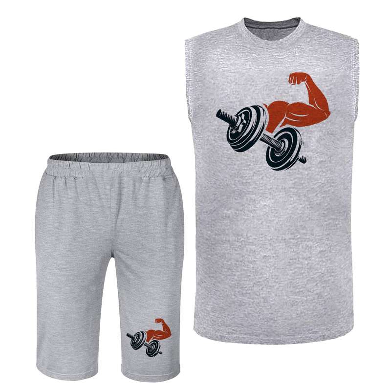 ست تاپ و شلوارک مردانه مدل بدنسازی  کد BA87 T