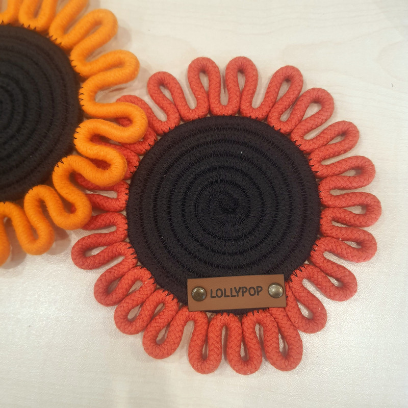 زیر لیوانی لالیپاپ مدل آفتابگردون مجموعه 3  عددی