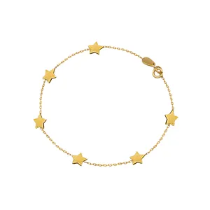 پابند طلا 18 عیار زنانه گلد گالری لیبرا مدل ستاره 08