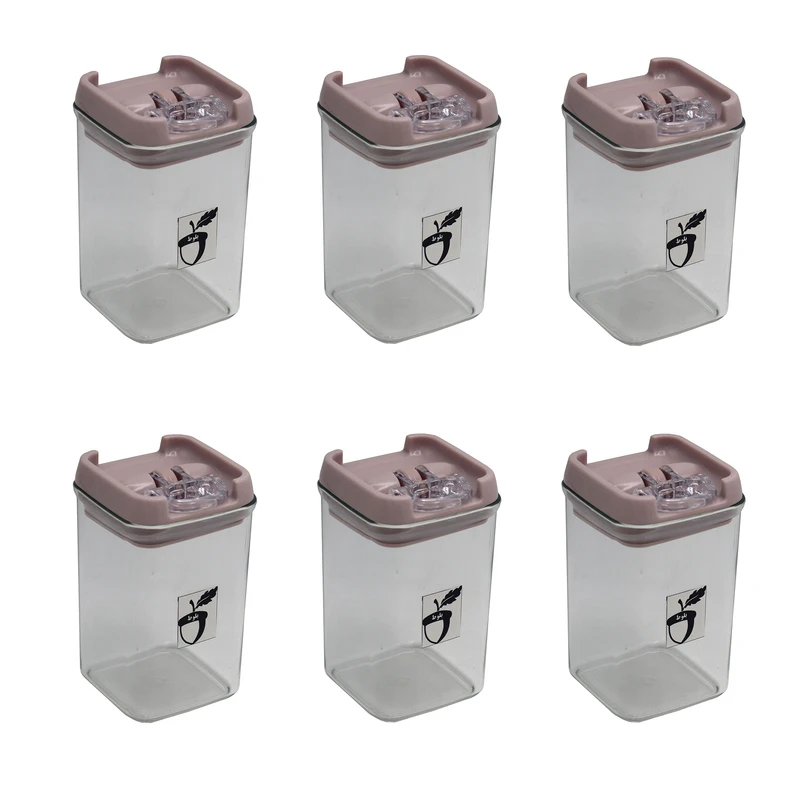 ست جای ادویه 6 پارچه مدل بلوط کد YP-SIZE2-7.5x7.5x13CM