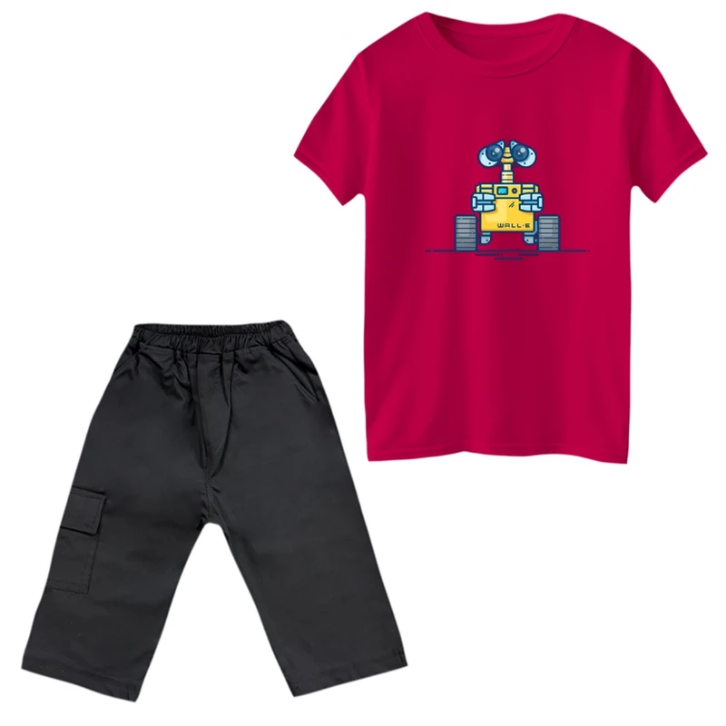 ست تی‌شرت و شلوارک پسرانه مدل والی کد 6