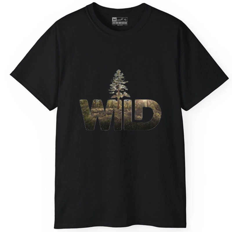 تی‌شرت آستین کوتاه مردانه پاد آفرین مدل کلمه انگلیسی درخت طبیعت کد 2008