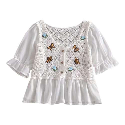 بلوز آستین کوتاه زنانه مدل مجلسی