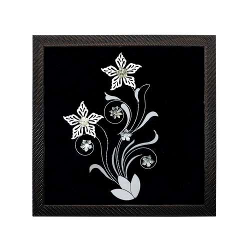 تابلو ملیله کاری مدل گل نقره طرح دو گل کد 3030