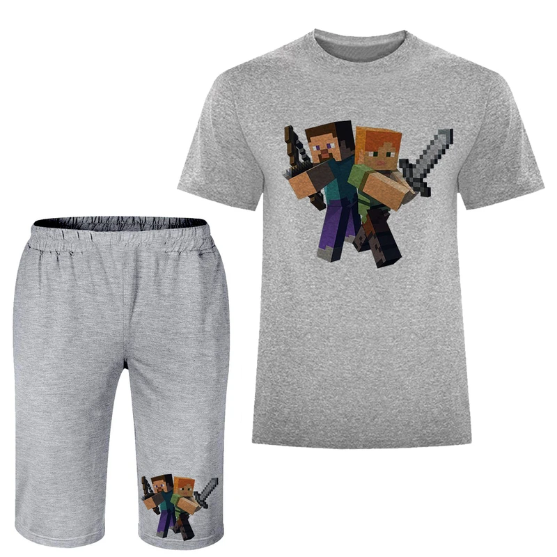 ست تی شرت و شلوارک مردانه مدل ماینکرفت A203