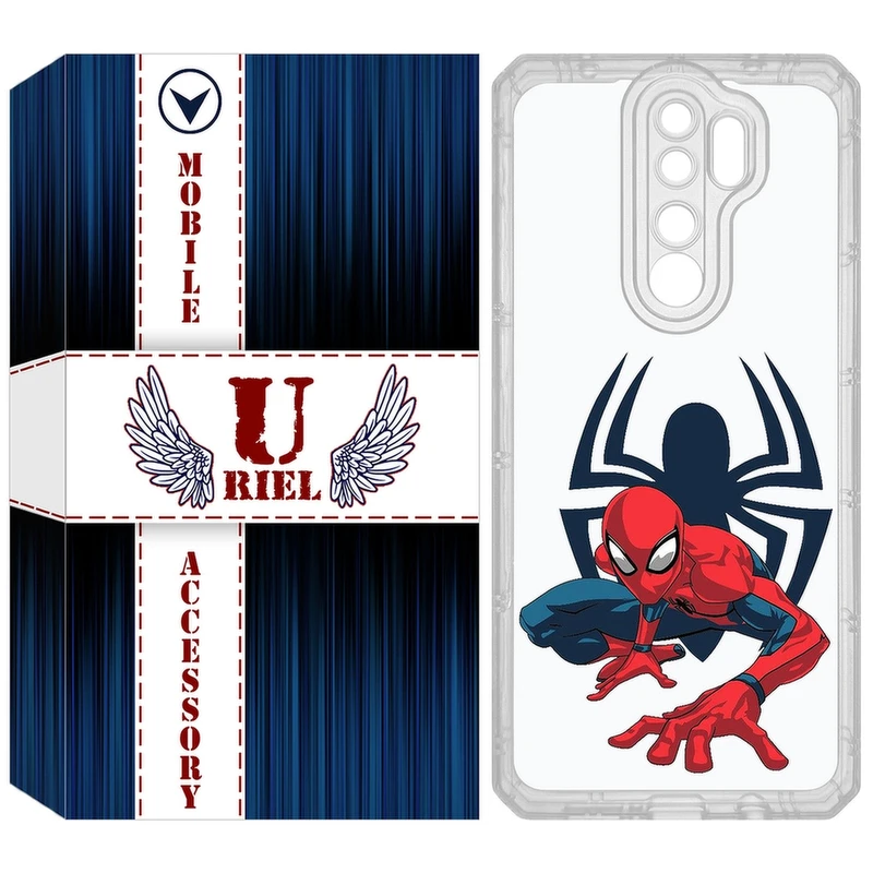 کاور یوریل مدل Clear کد 75 طرح اسپایدرمن مناسب برای گوشی موبایل شیائومی Redmi Note 8 Pro