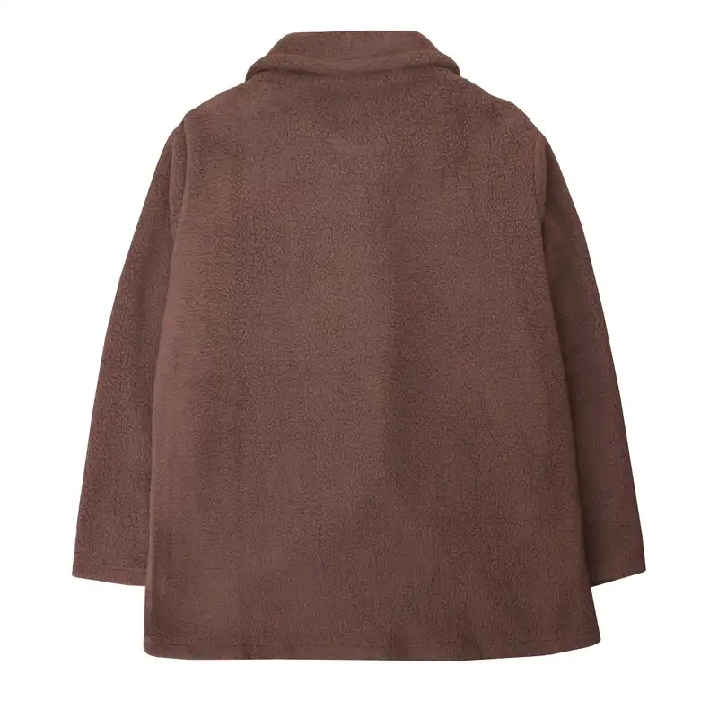 کت زنانه مدل تدی رنگ قهوه ای