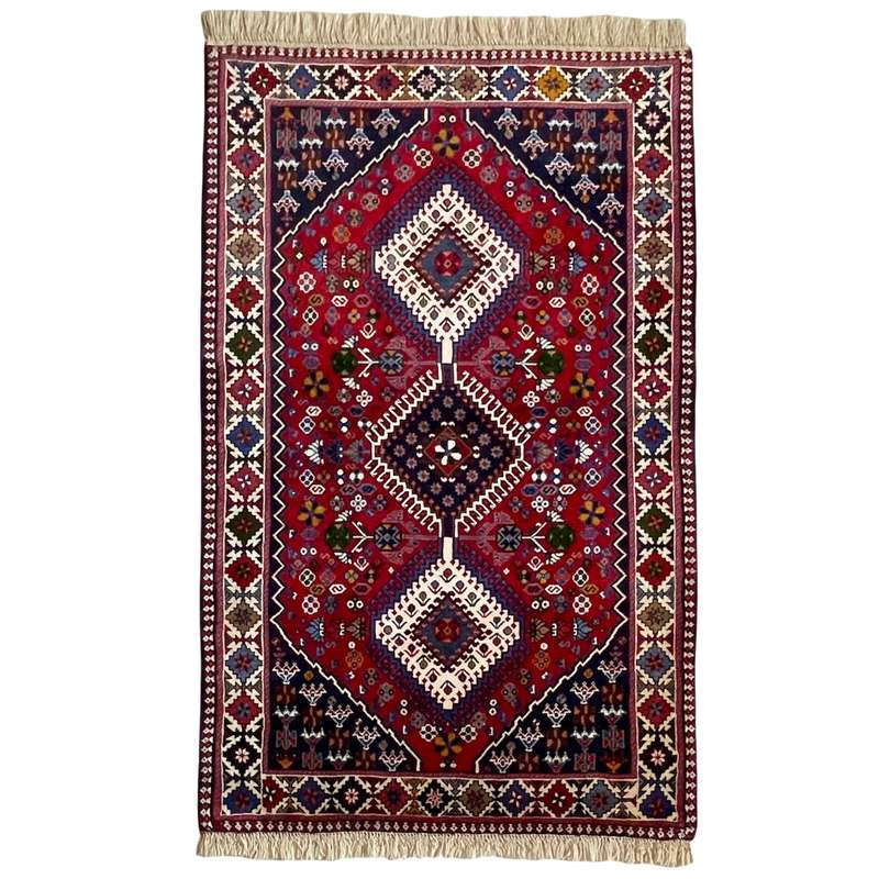 فرش دستباف ذرع و نیم مدل یلمه قشقایی کد 1039