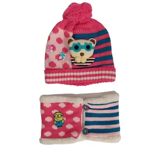 ست کلاه و شال گردن بافتنی بچگانه مدل 1007dga