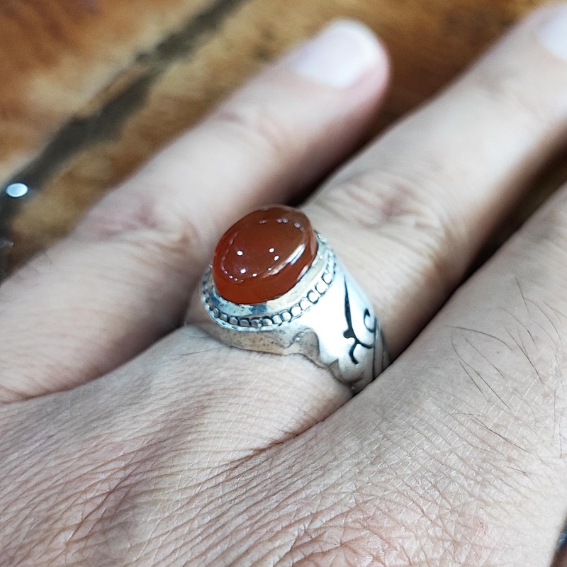 انگشتر نقره مردانه مدل عقیق یمنی MY1016 انگشتر نقره مردانه مدل عقیق یمنی MY1016