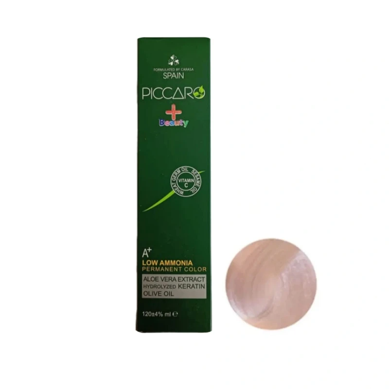 رنگ مو پیکارو شماره 12.11 مدل پلاس بیوتی حجم‌124 میلی لیتر رنگ بلوند پلاتینه دودی 