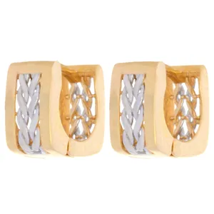 گوشواره طلا 18 عیار زنانه طلای مستجابی مدل جلوا گندمی کد 6
