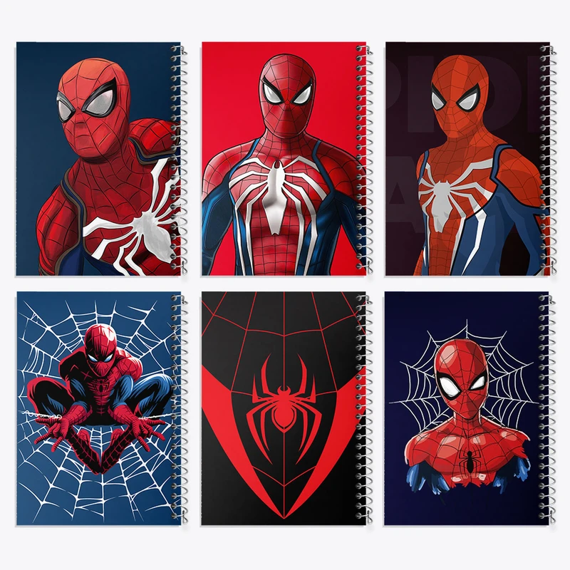 دفتر مشق 50 برگ خندالو طرح مرد عنکبوتی کد 324 مجموعه 6 عددی