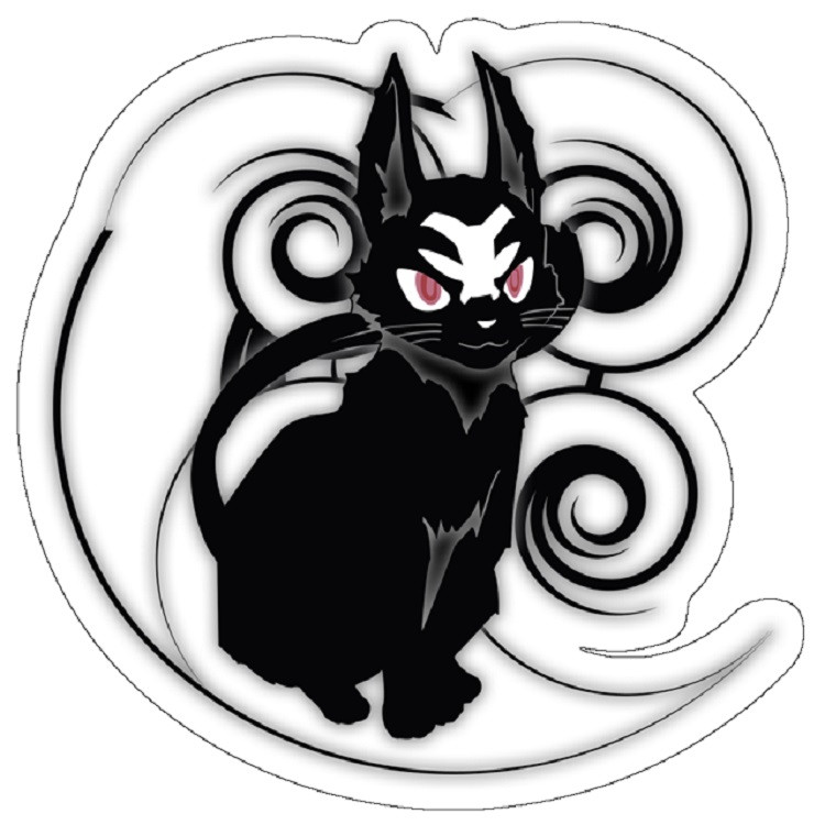 استیکر لپ تاپ مدل Misfit Of Demon King Academy - Ivis Necron, Black Cat