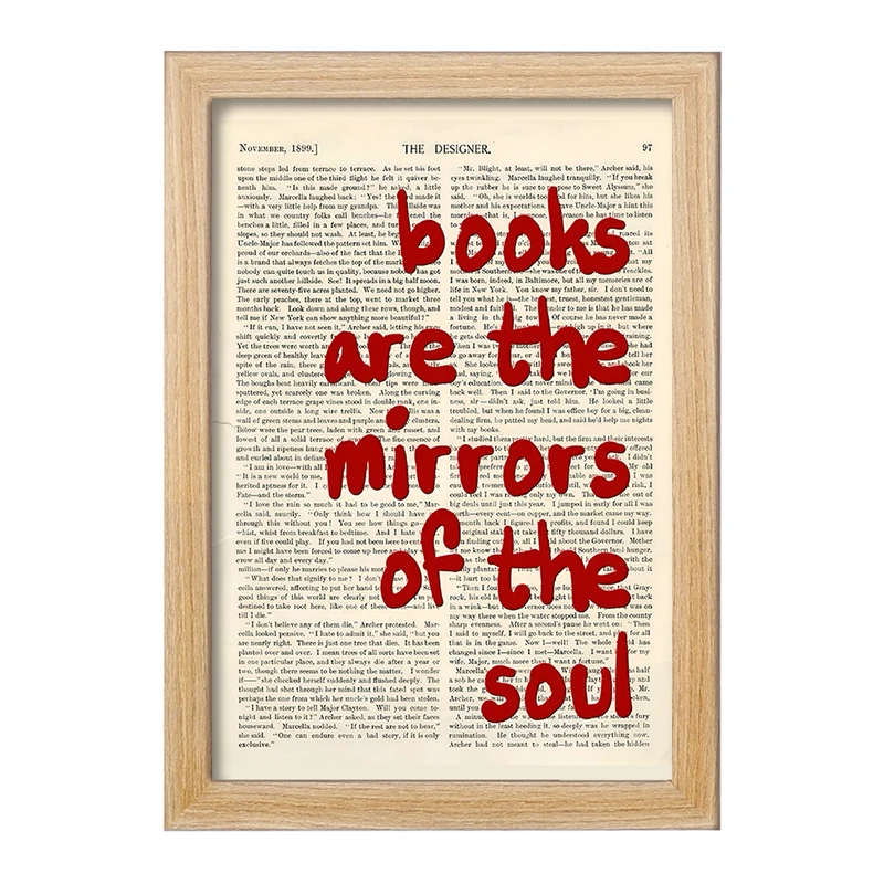 تابلو خندالو مدل Books Are The Mirrors Of The Soul کد F10355