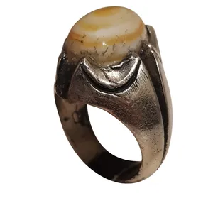 انگشتر نقره مردانه مدل عقیق سه پوست بحرینی کد A3PB215230