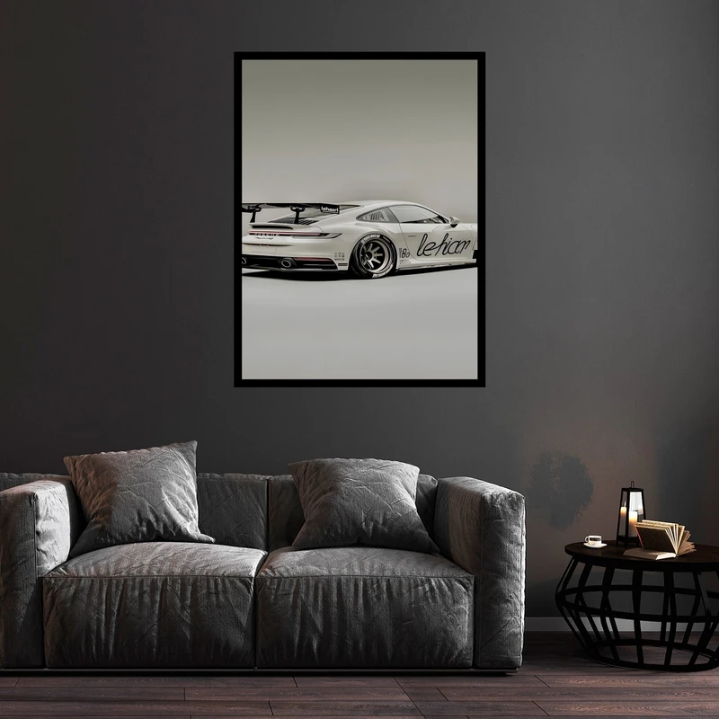 تابلو بکلیت طرح دکوری ماشین مسابقه و خودرو مدل B-bu5708 فریم مشکی