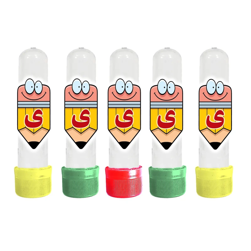 کپسول گیفت اسمارتیز مدل آموزش نشانه حرف ی طرح مداد مدرسه مجموعه 5 عددی