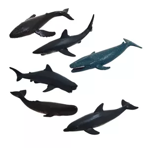 فیگور مدل حیوانات دریایی کوسه و نهنگ کد 909 مجموعه 6 عددی