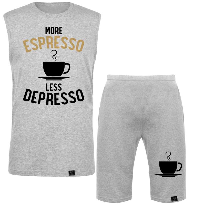 ست تاپ و شلوارک مردانه 27 مدل More Espresso کد MH98