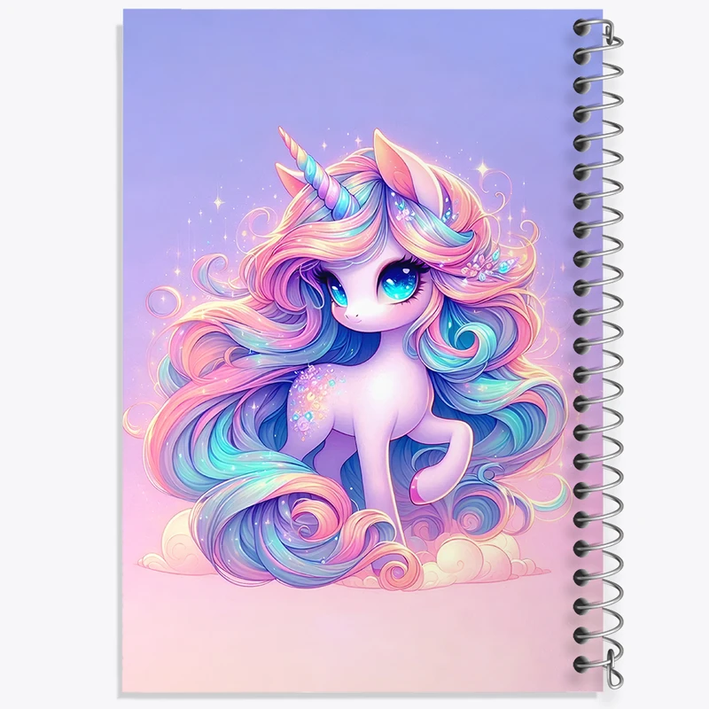 دفتر شطرنجی 50 برگ خندالو طرح اسب تک شاخ کیوت کد F5355