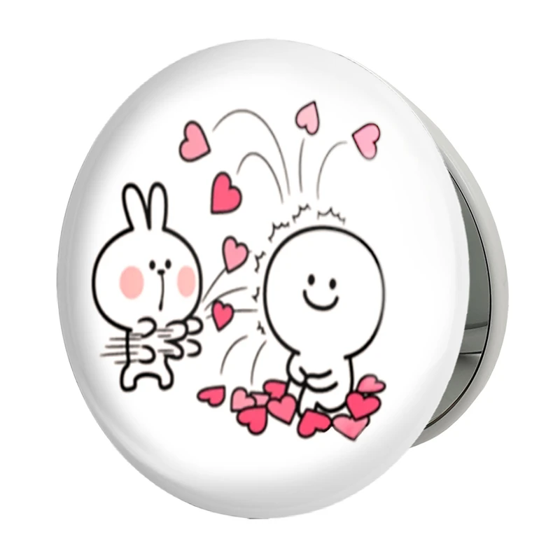 آینه جیبی خندالو طرح عاشقانه مدل تاشو کد 5917 