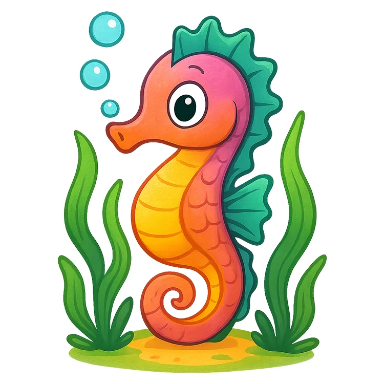 استیکر پارچه و لباس پاد آفرین مدل اسب دریایی کد DKST509