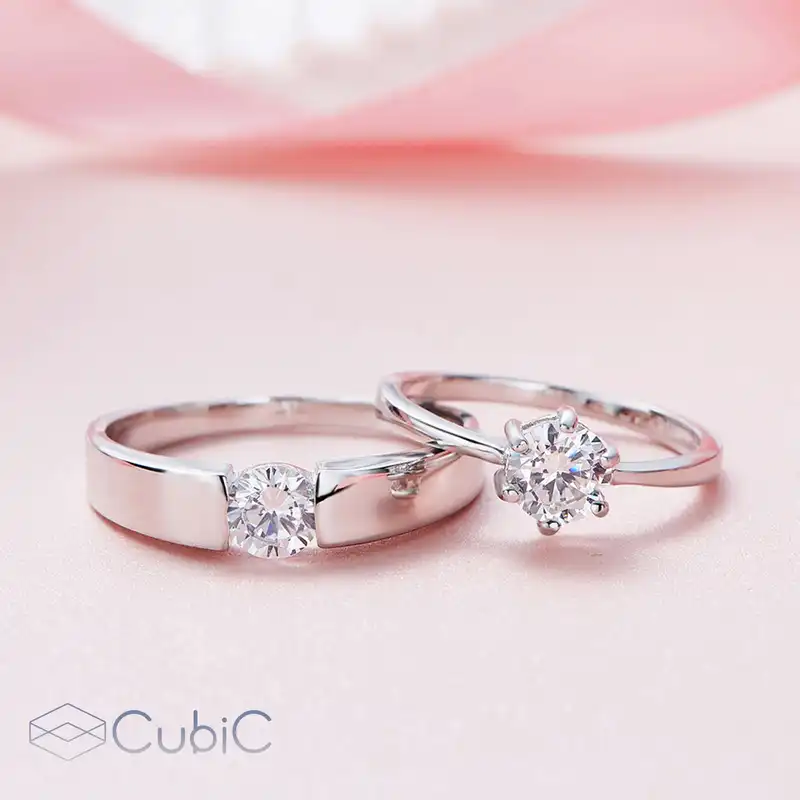 انگشتر نقره زنانه کوبیک مدل QR-2606-W