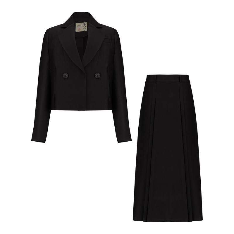 ست کت و دامن زنانه السانا مدل بلورین کد 213101