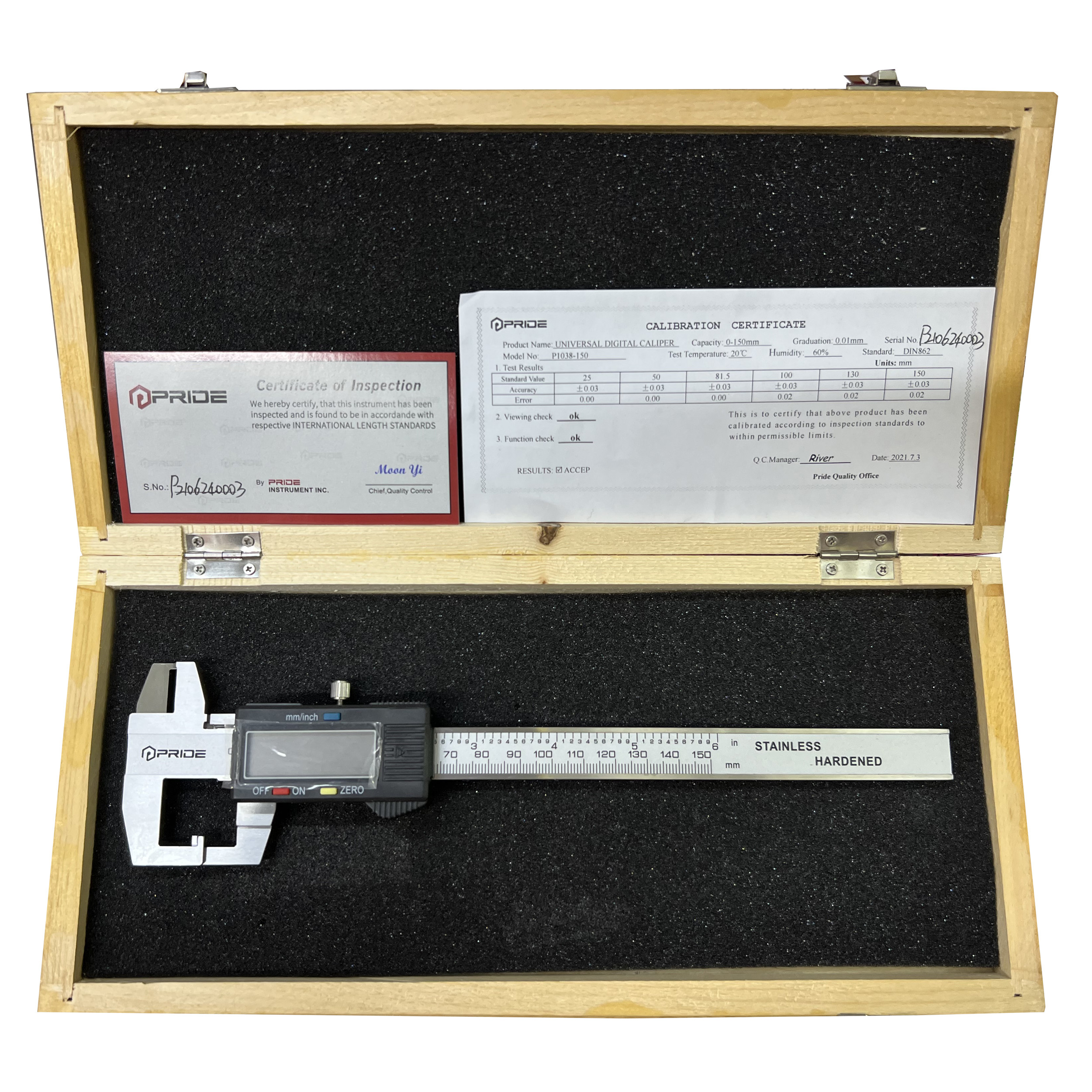 کولیس دیجیتال پراید مدل P1038-150 گستره 0-150 میلیمتر کولیس دیجیتال پراید مدل P1038-150 گستره 0-150 میلیمتر