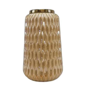 گلدان دکوری مدل شیشه ای کندو