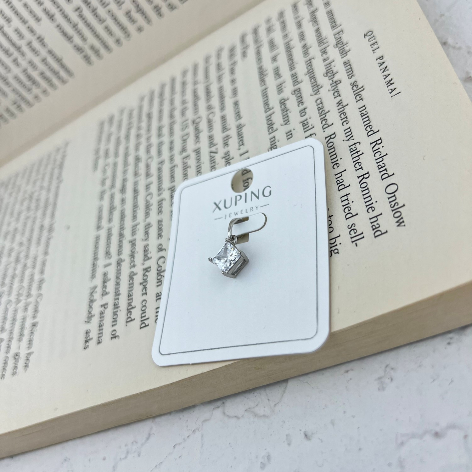 آویز گردنبند زنانه ژوپینگ مدل مربع کد N4607