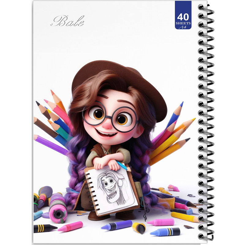 دفتر نقاشی 40 برگ انتشارات بله طرح مدا رنگی کد A4-K105